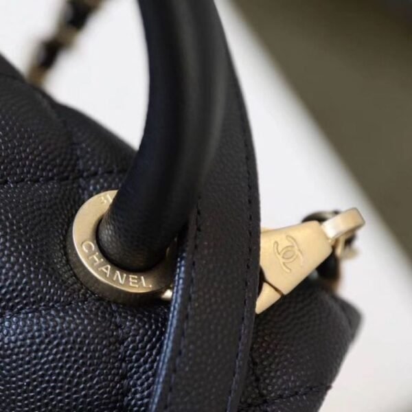 Chanel Large Flap Bag With Top Handle Black 11 Inches A92991
