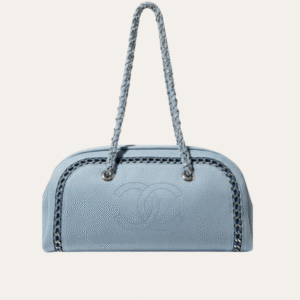 Chanel Bowling Bag Vintage Denim Blue 13.8 Inches