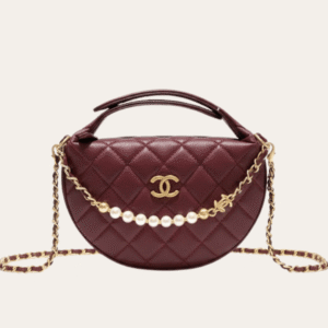 Chanel Quilted Chain Around Pouch Burgundy 7.5 Inches