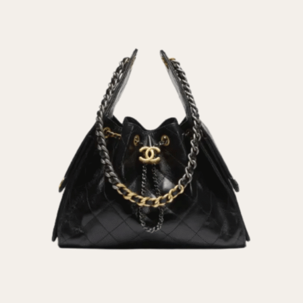 AURCN-BAG1026.png Chanel 25 Small Hand Bag Black 13.4 Inches AS5293-B21741-94305