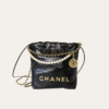 Chanel 22 Mini Drawstring Bucket Bag Black Pearl 7.9 Inches