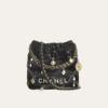 AURCN-BAG1029-1 Chanel 22 Mini Drawstring Bucket Bag Black 7.9 Inches
