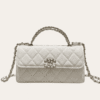Chanel Wallets On Chain (Woc) Top Handle Bag White 7.1 Inches