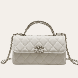 Chanel Wallets On Chain (Woc) Top Handle Bag White 7.1 Inches