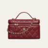 Chanel Vanity With Chain Burgundy 7.9 Inches