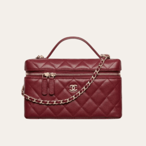 Chanel Vanity With Chain Burgundy 7.9 Inches
