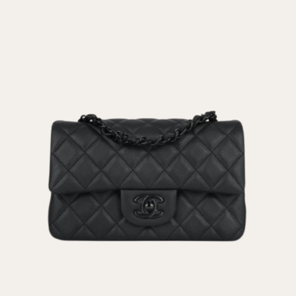 Chanel Classic Square Mini Flap Bag Black 7.9 Inches