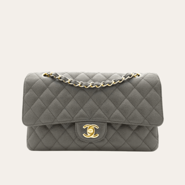 Chanel Classic Medium Flap Bag Grey 10.2 Inches