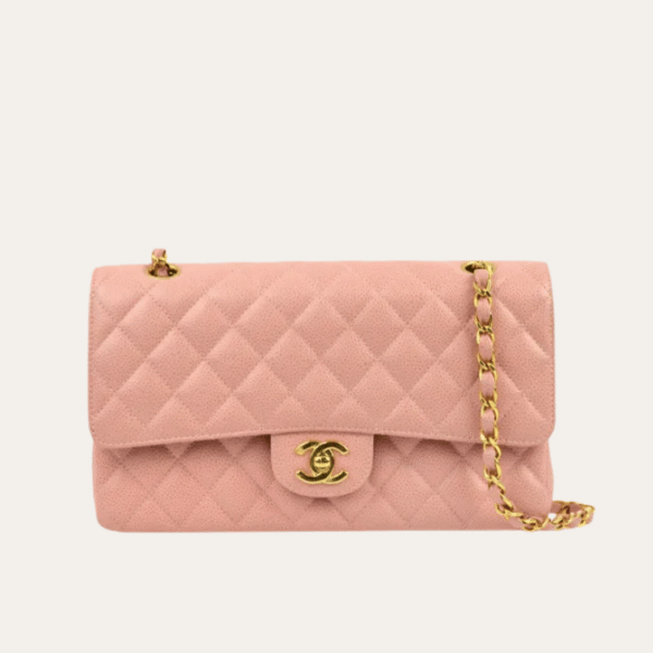 Chanel Classic Medium Flap Bag Light Pink 10.2 Inches