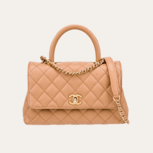 Chanel Coco Handle Flap Bag Nude 9.1 Inches