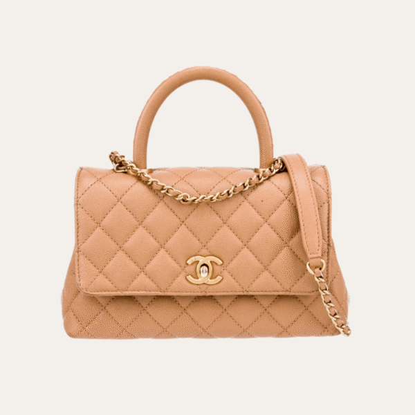 Chanel Coco Handle Flap Bag Nude 9.1 Inches