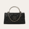 Chanel Flap Bag Top Handle Woc Black 7.5 Inches