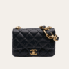 Chanel Flap Square Bag Black 7.9 Inches