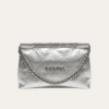 Chanel 22 Handbag Silver Metallic 13.8 Inches