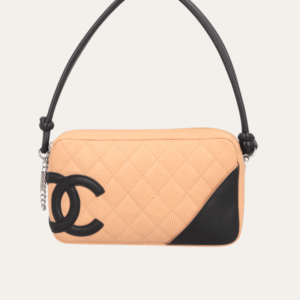 Chanel Cambon Ligne Shoulder Bag Milk Tea/Black Bicolor 8.6 Inches