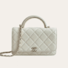 Chanel Flap Bag Top Handle Woc Off-White 7.9 Inches