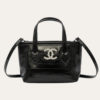 Chanel Vanity Mini Tote Bag With Crystal Cc Logo Black 6.3 Inches