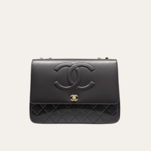 Chanel Cc Logo Maxi Flap Bag Black 13.0 Inches