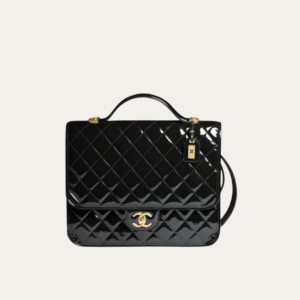 AURCN-BAG1086 Chanel Maxi Top Handle Flap Bag Black 12.2 Inches