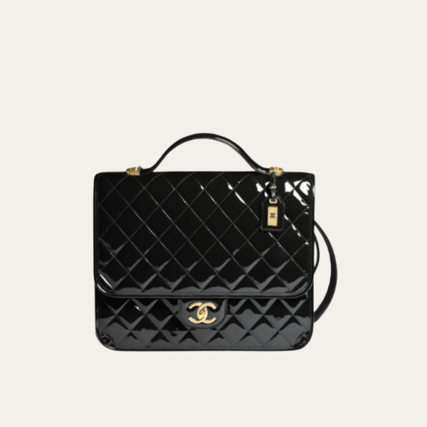 Chanel Maxi Top Handle Flap Bag Black 12.2 Inches