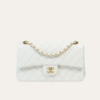 Chanel Classic Flap Bag White 9.8 Inches