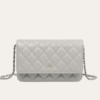 Chanel Flap Bag Woc (Wallet On Chain) Grey 7.5 Inches