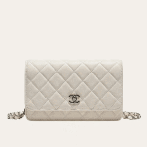 Chanel Flap Bag Woc (Wallet On Chain) Light Beige 7.5 Inches