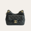 AURCN-BAG1106 Chanel 22 Hobo/Shoulder Bag With Flap Pocket Black 7.5 Inches