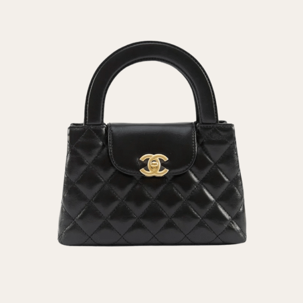 Chanel Mini Top Handle Flap Bag Black 8.3 Inches