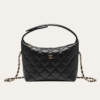 Chanel Hobo/Shoulder Bag With Top Handle Black 7.1 Inches