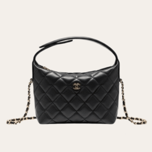 Chanel Hobo/Shoulder Bag With Top Handle Black 7.1 Inches