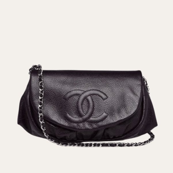 Chanel Vintage-Style Flap Bag Black 9.1 Inches