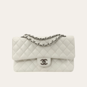 Chanel Mini Square Flap Bag White 7.9 Inches