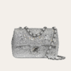 Chanel Classic Flap Bag Full Embellished Silver 7.9 Inches