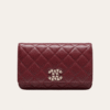 Chanel Flap Bag Woc (Wallet On Chain) Burgundy 7.5 Inches