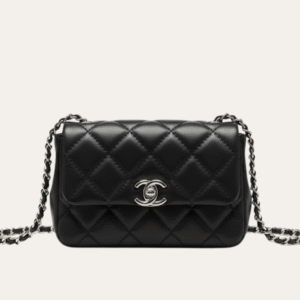 Chanel Vintage-Style Flap Bag Black 7.1 Inches