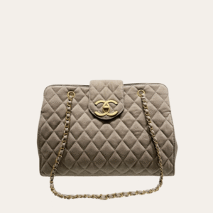 Chanel Vintage Style Shopping Bag Khaki 13.8 Inches