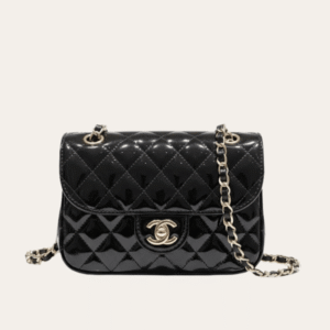 Chanel 24C Mini Flap Bag Metallic Black 7.5 Inches