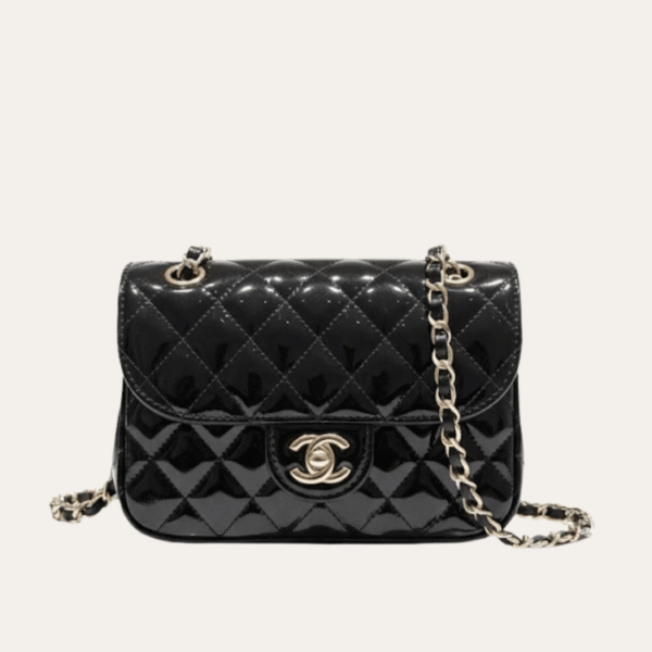 AURCN-BAG1148 Chanel 24C Mini Flap Bag Metallic Black 7.5 Inches