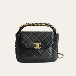 AURCN-BAG1155 Chanel Messenger/Top Handle Flap Bag Black 8.3 Inches