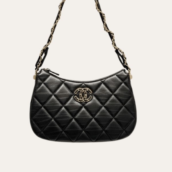Chanel Woven Straw Tote Bag Black 15.0 Inches