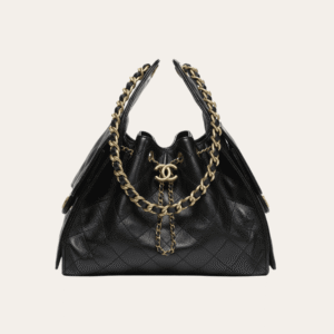 Chanel 25 Small Handbag Grained And Gold Tone Metal Black 10.2 Inches As5293 B20304 94305
