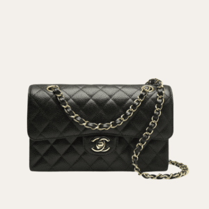 AURCN-BAG1165 Chanel Medium Classic Handbag Grained And Gold Tone Metal Black 10.2 Inches A01113 Y01864 C3906