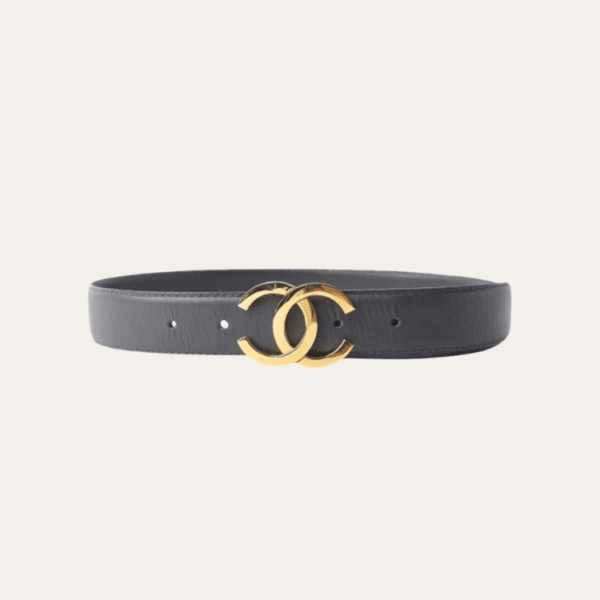 Chanel Belt Classic Black Signature Gold