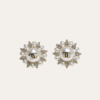 AURCN-EAR1003-1.png Chanel Cc Logo Sunburst Stud Earrings With Pearls And Rhinestones Gold-Tone