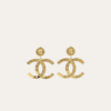 Chanel Paris Button Earrings