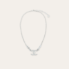 Chanel Cc Silver Metal Necklace