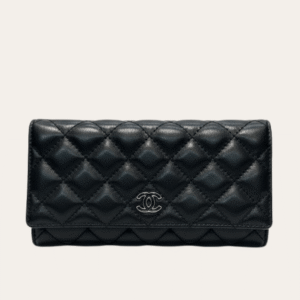 Chanel Classic Small Flap Wallet Black Caviar Silver Hardware 4.7 Inches