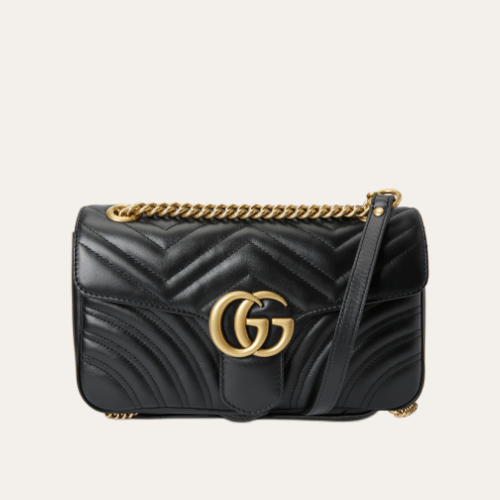 Gucci Gg Marmont Mini Matelassé Shoulder Bag Black 6.5 Inches