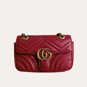 Gucci Gg Marmont Small Matelassé Shoulder Bag Burgundy 8.7 Inches
